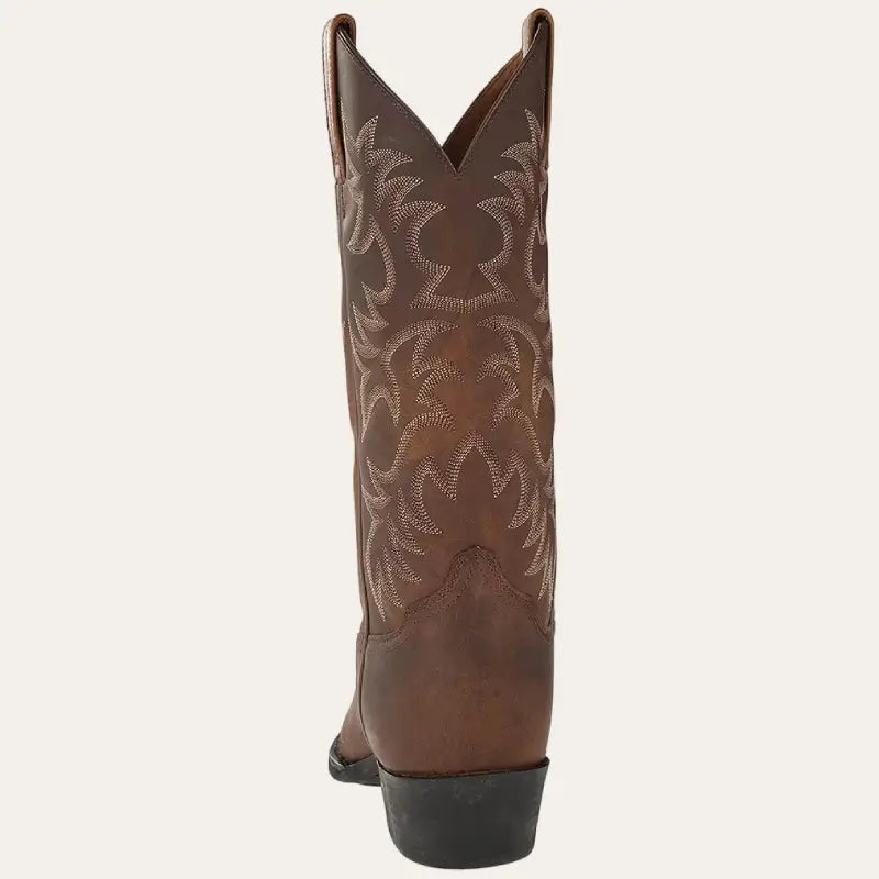 Men's Brown Cowboy Boots – Western Boots with Embroidered Shaft & Square Toe