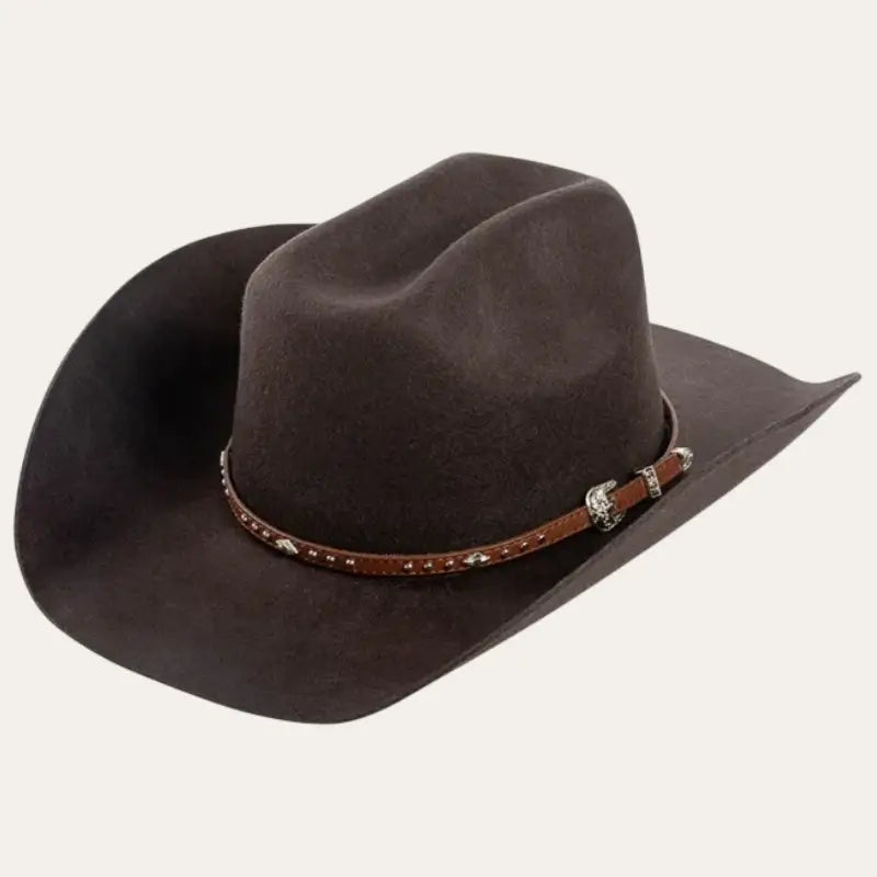 Texas Wool Cowboy Hat – Western Hat with Leather Band & Conchos