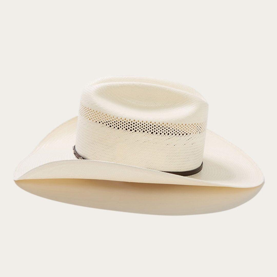 Straw Cowboy Hat – Ventilated Cattleman Western Hat with Leather Band