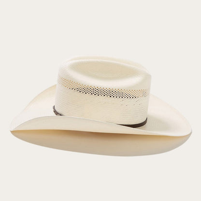 Straw Cowboy Hat – Ventilated Cattleman Western Hat with Leather Band