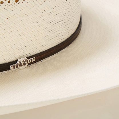 Straw Cowboy Hat – Ventilated Cattleman Western Hat with Leather Band
