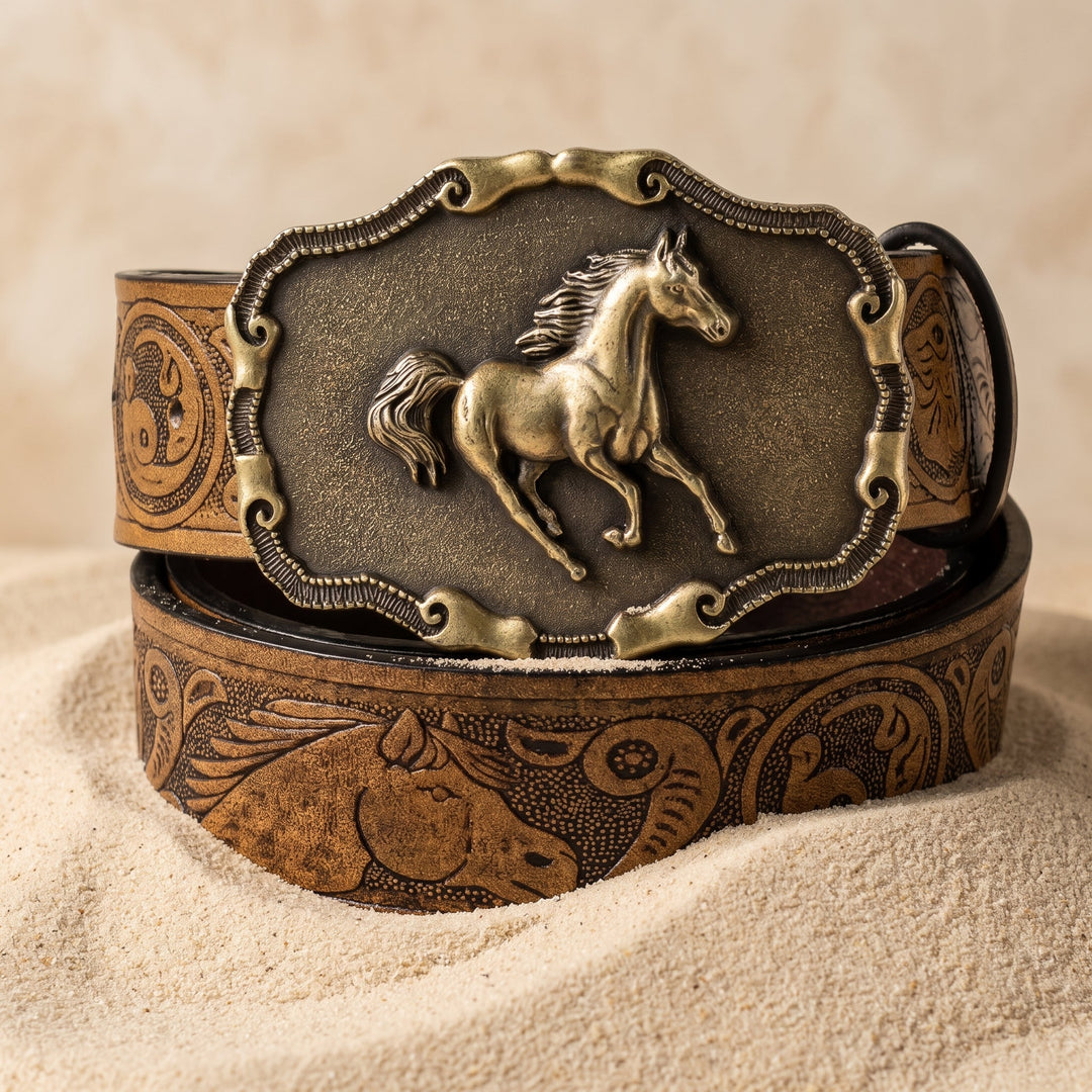 The Vallera Belt coiled on desert sand