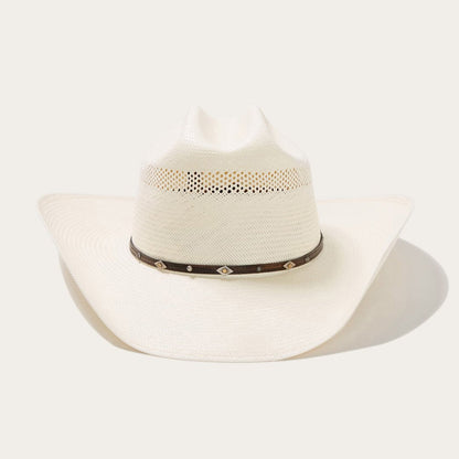 Straw Cowboy Hat – Ventilated Cattleman Western Hat with Leather Band