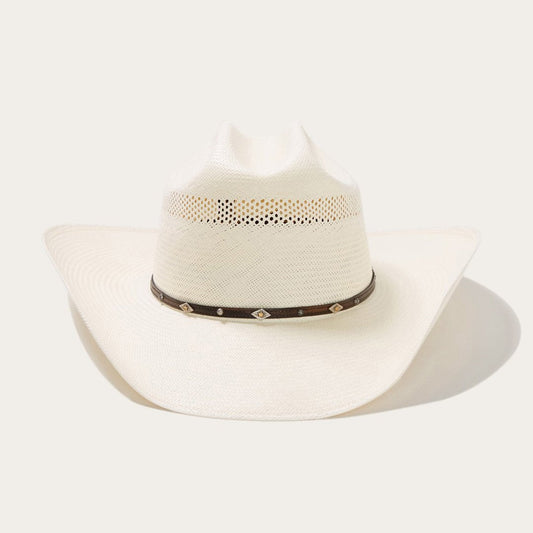 Straw Cowboy Hat – Ventilated Cattleman Western Hat with Leather Band