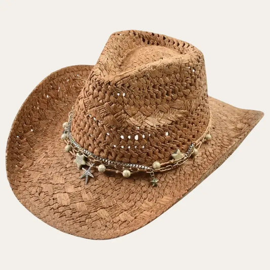 Australian Straw Cowboy Hat – Western Hat with Star Charm Band