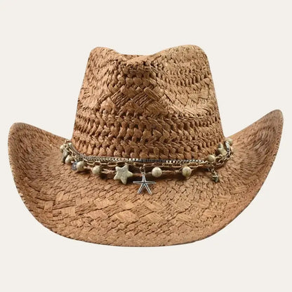 Australian Straw Cowboy Hat – Western Hat with Star Charm Band