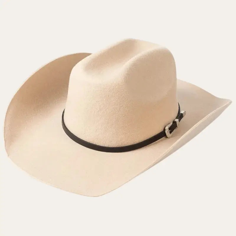 Beige Wool Cowboy Hat – Elegant Western Hat with Traditional Band
