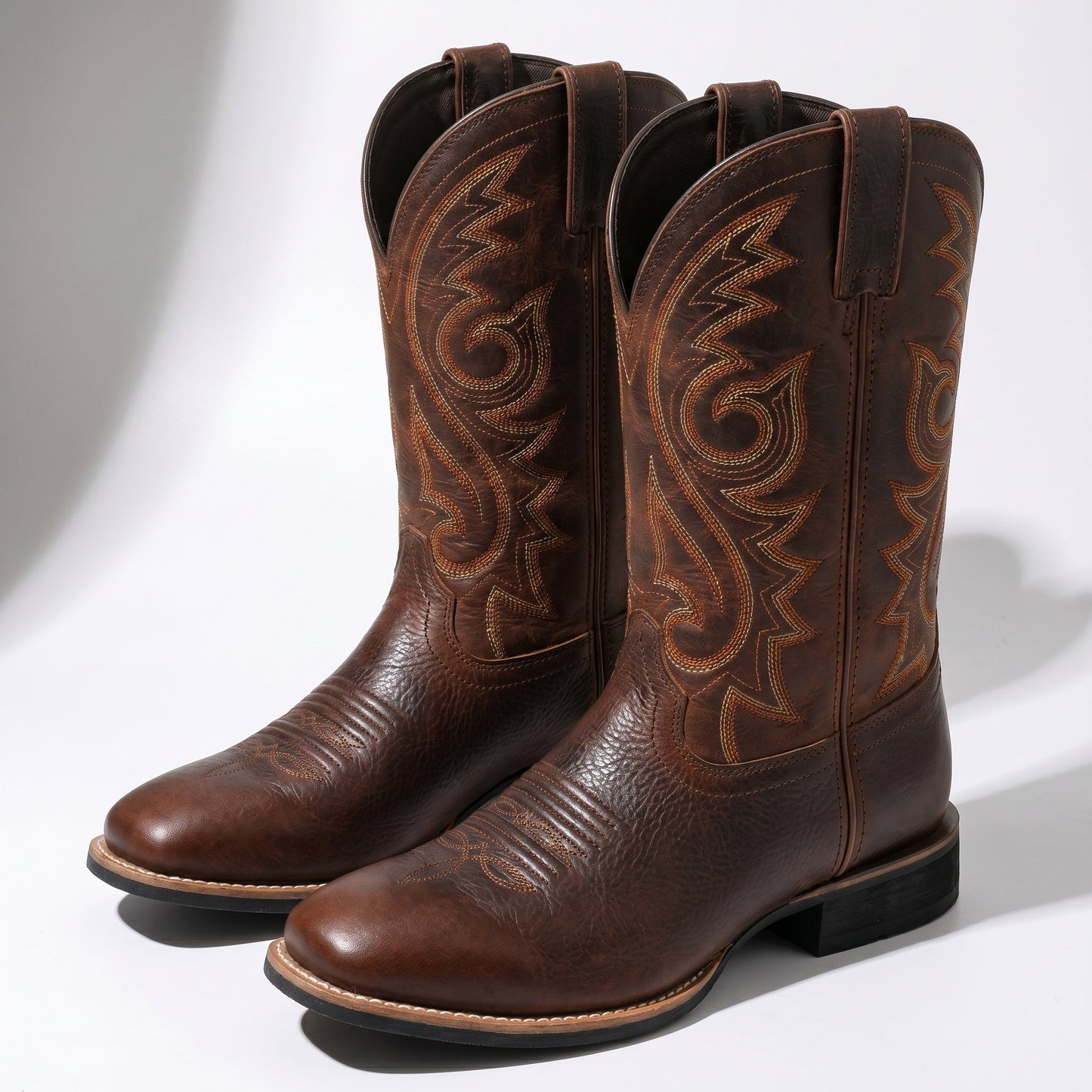Men's Embroidered Cowboy Boots – Western Boots with Decorative Stitching & Distinct Toe