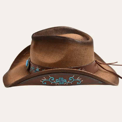 Straw Cowgirl Hat – Natural Western Hat with Elegant Finish