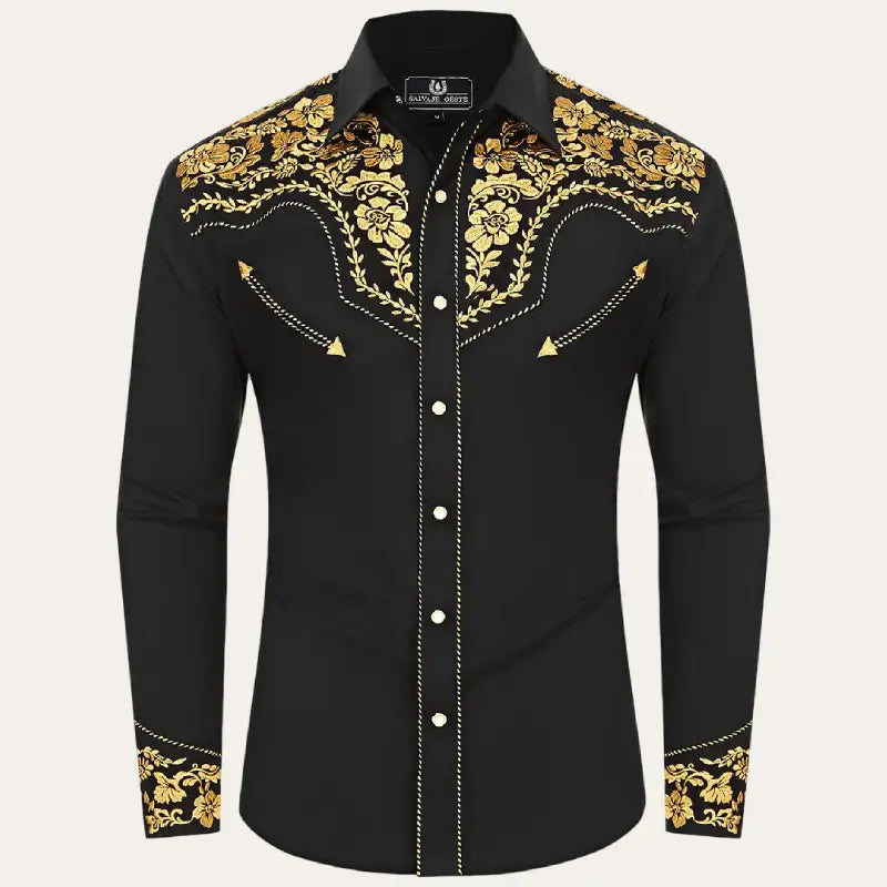 Men's Embroidered Western Shirt – Cowboy Shirt with Snap Buttons