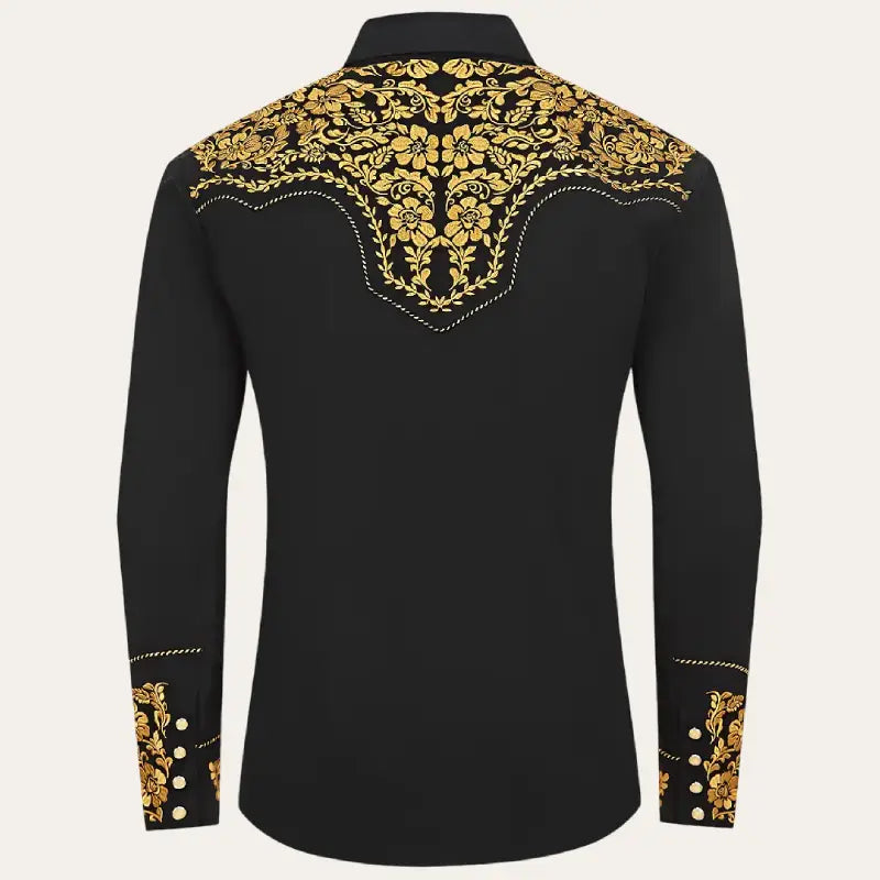 Men's Embroidered Western Shirt – Cowboy Shirt with Snap Buttons